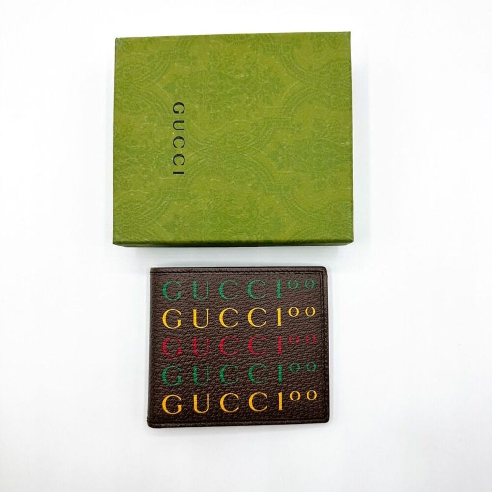 Gucci 100 Centennial Men's Brown Leather Bifold Wallet - Picture 1 of 8